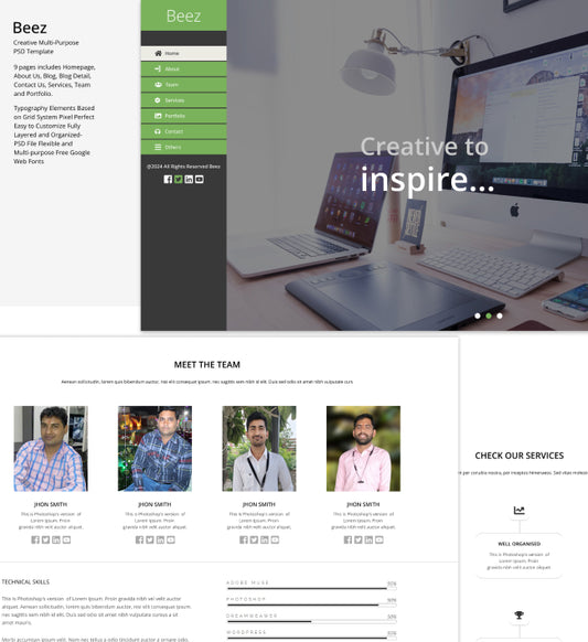 Beez - Creative Multi-Purpose PSD and Figma Template
