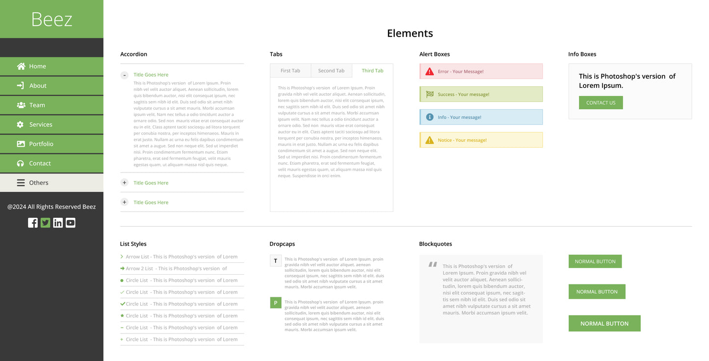 Beez - Creative Multi-Purpose PSD and Figma Template