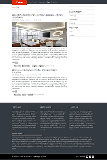 Ekam Drupal Multi Purpose Blogging website theme template