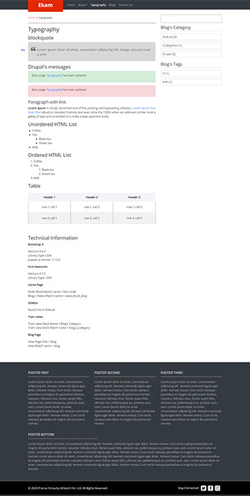 Ekam Drupal Multi Purpose Blogging website theme template