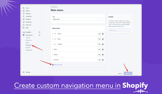 How to create a custom header menu in Shopify