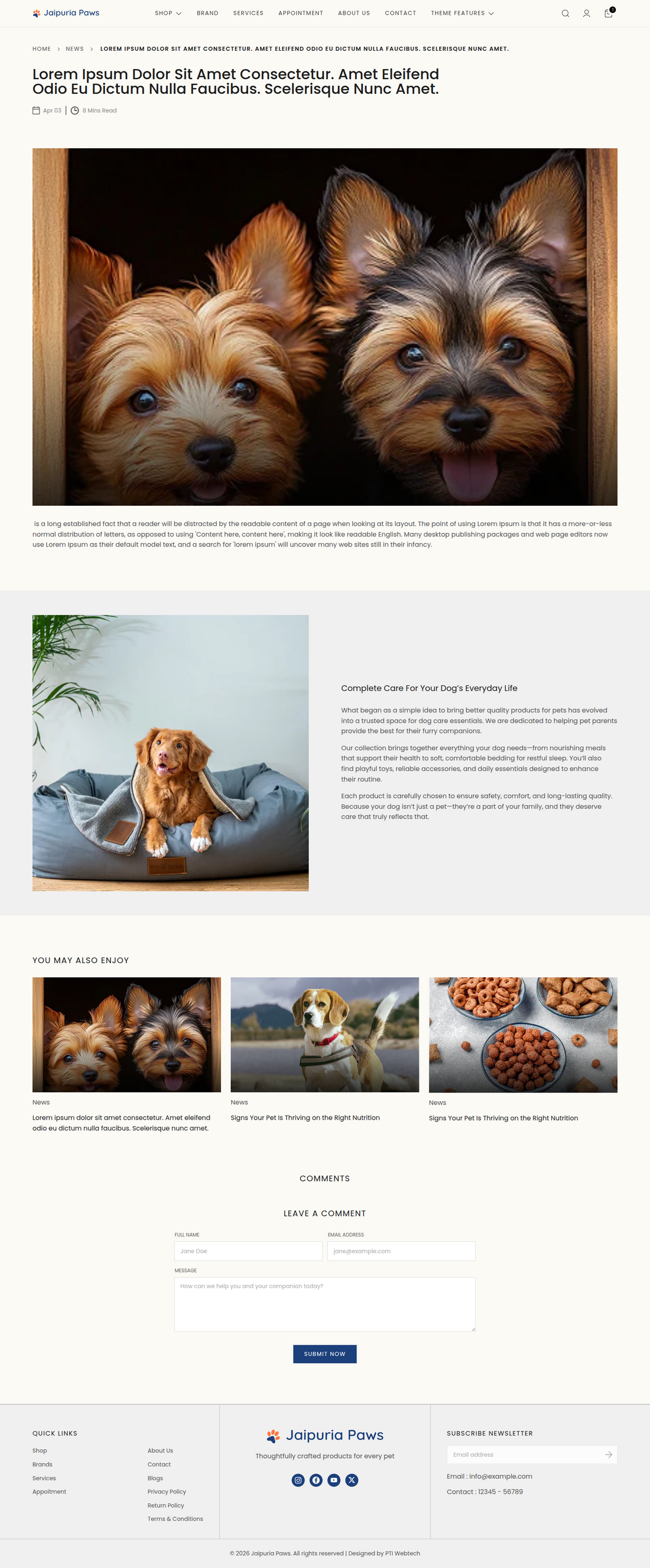 Blog Detail Page