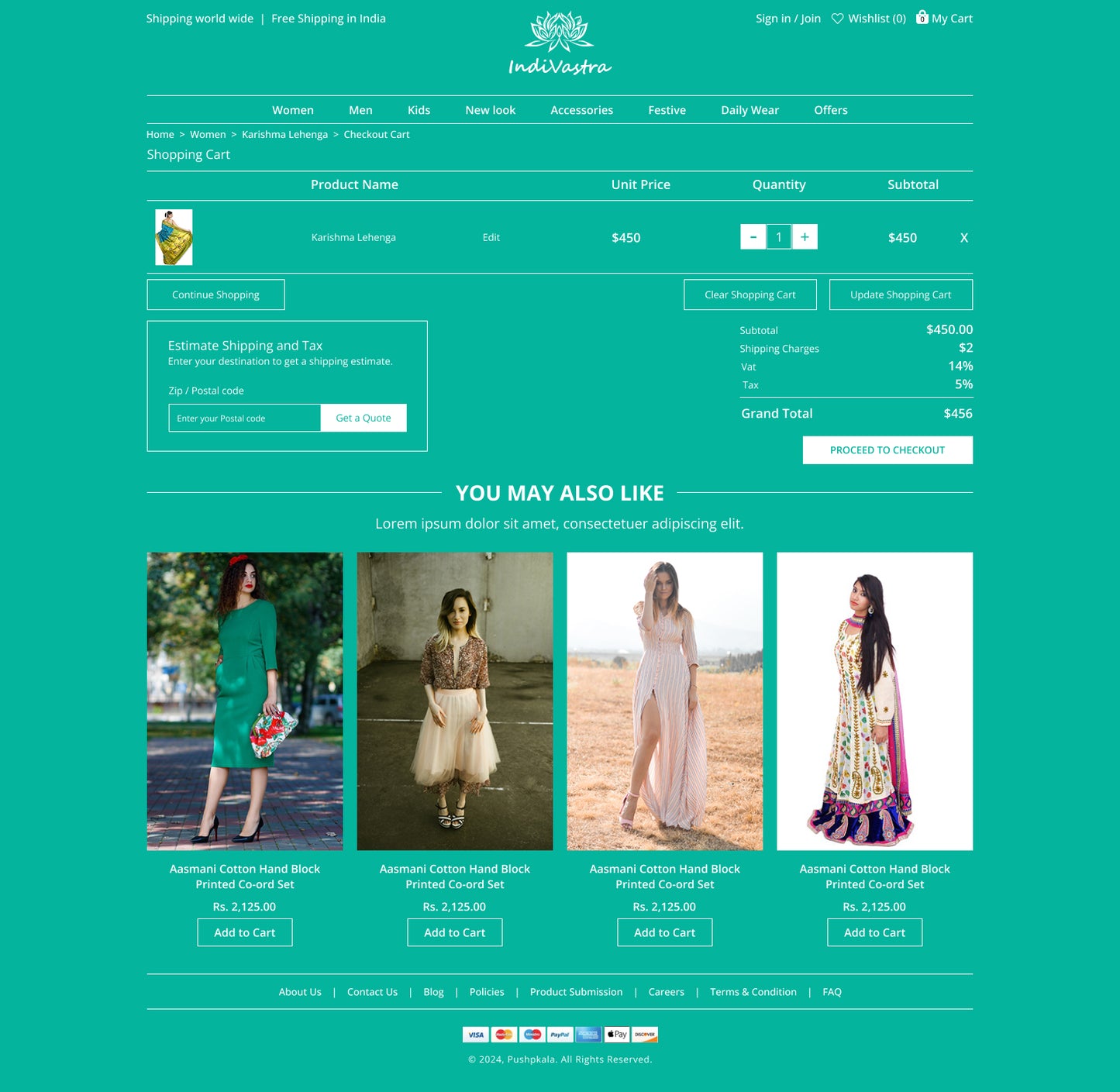 Indi Vastra - Responsive Ecommerce website PSD and figma template